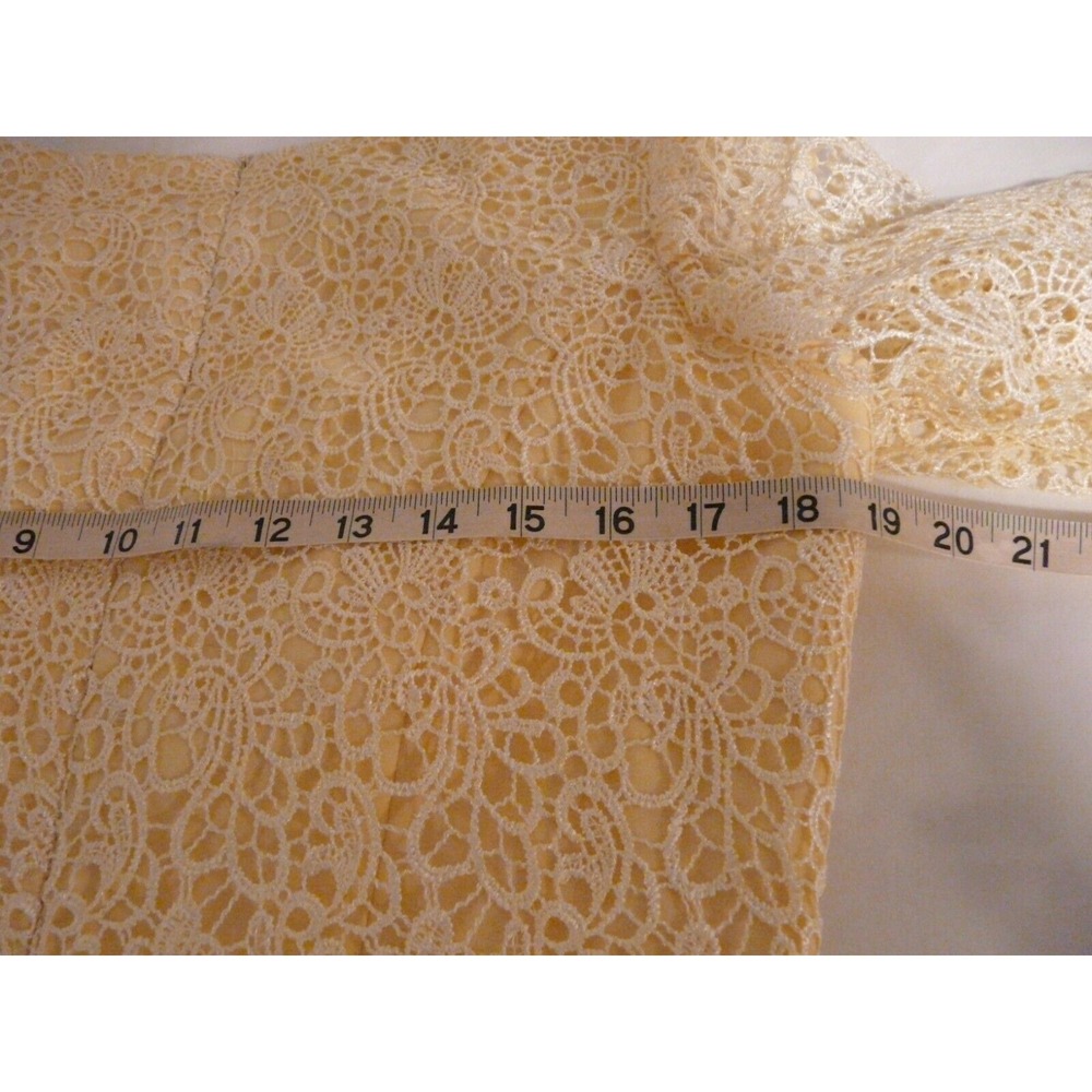 Ada's‎ Bridal Dress Yellow Crochet Lace Short Lined Size 38" Bust 28" Length NWT - Picture 8 of 9